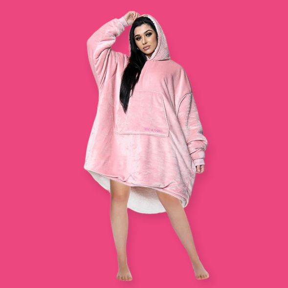 Adults - Plain Pink Blanket Hoodie