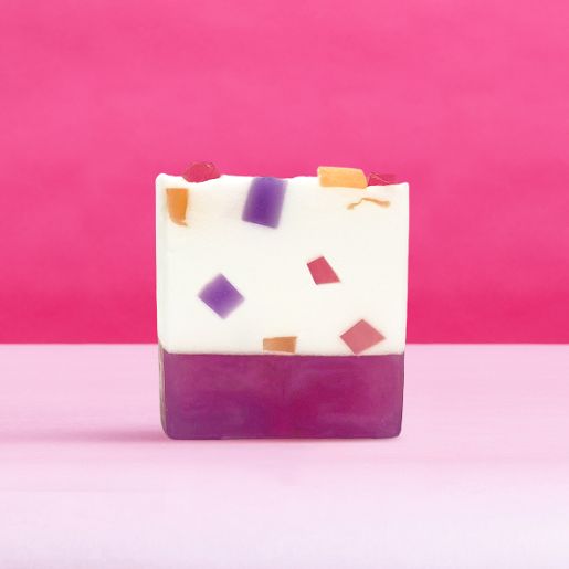 Handmade Vegan Soap A Hidden Gem Almond Milk fragrance Purple Pink And Orange 