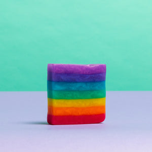 Handmade Vegan Soap Rainybow Bubblegum And Candy Floss Fragrance Rainbow stripes