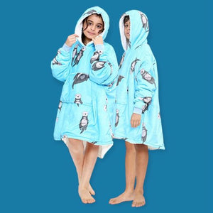 Childrens - Blue Otter Blanket Hoodie